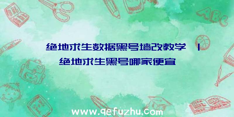 「绝地求生数据黑号墙改教学」|绝地求生黑号哪家便宜